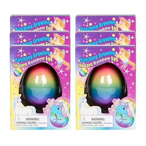 6PC Surprise Growing Unicorn Hatching Rainbow Egg Kids Toys Novelty Asst Colors
