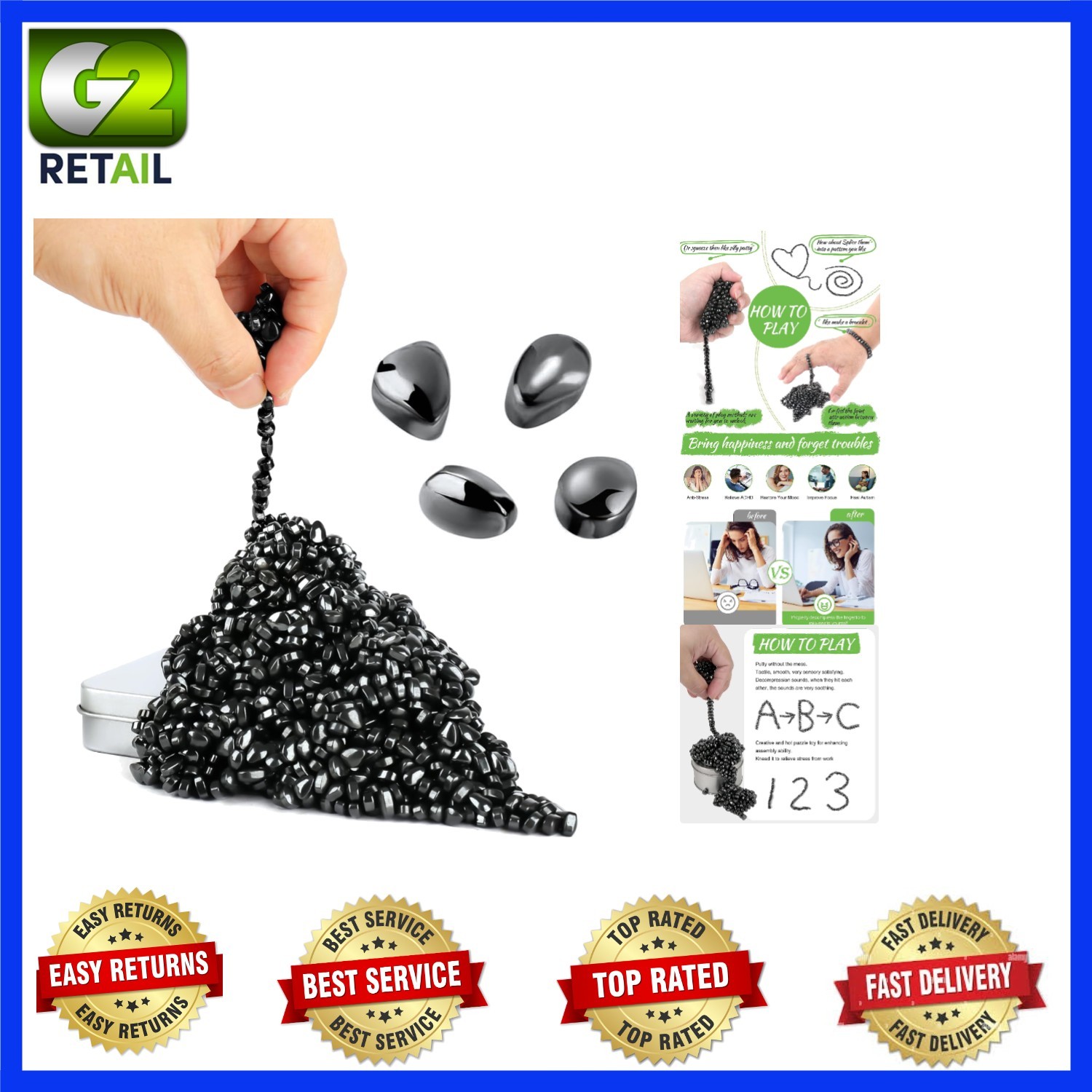 Magnetic Fidget Toys for Adults – 550 PCS for Stress Relief and Creativity