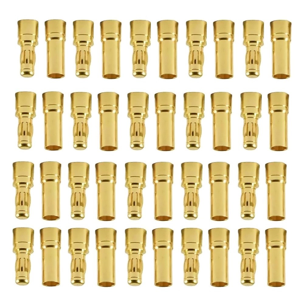 40pcs 3.5mm Gold Bullet Connector Plug Durable Brass for RC ESC Motor Battery