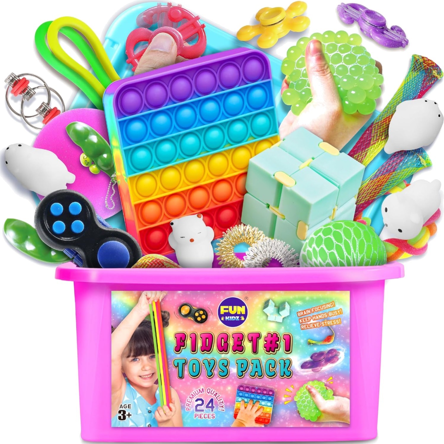 Fidget Toys Pack Fidget Box Stress Relief Kids Party Favors Toys for Kids Teens