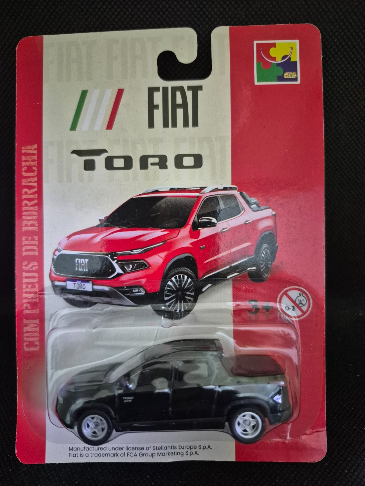 CKS BRAZIL 2024 PICKUP FIAT TORO BLACK 1/64 – REAL TIRES