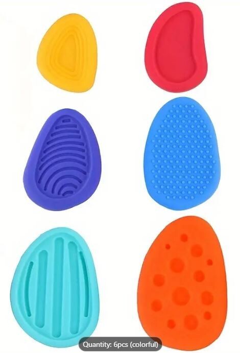 (6) Silicone Fidget Toys ~ Sensory Stone ~ Textured ~ Anxiety