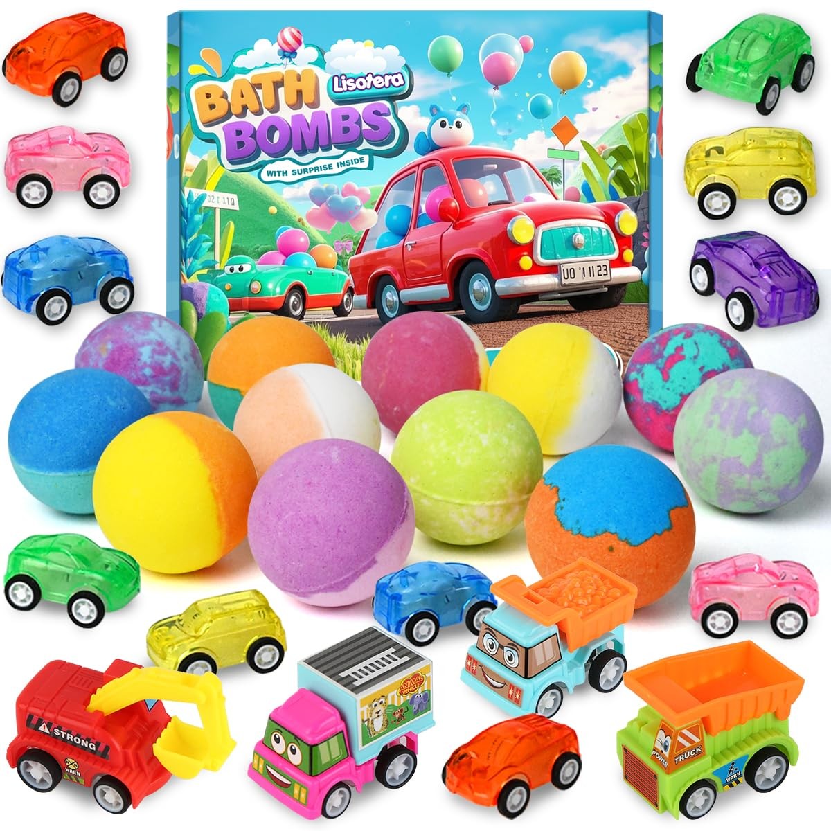 Bath Bombs for Kids with Toys Inside, Kids Bath Bombs for Boys Girls, 9-Piece…