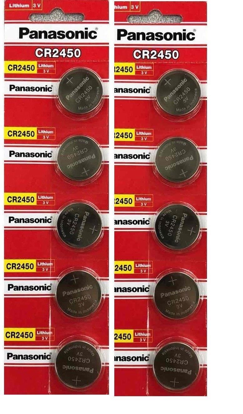 Panasonic CR2450 ECR 2450 3V LITHIUM Coin Cells (10 Batteries) Fast Ship-Exp2033
