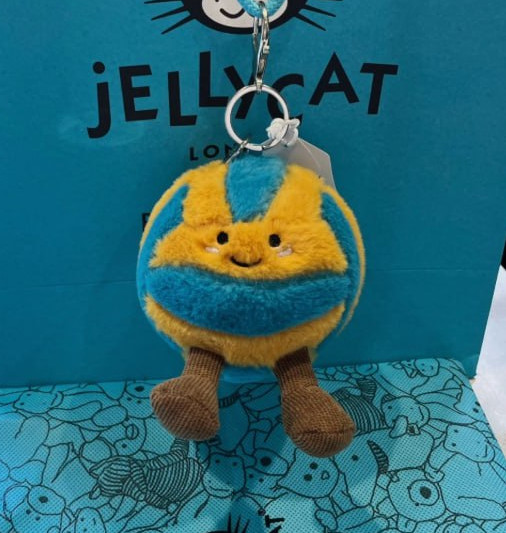 Jellycat Amuseables Sports Volleyball Bag Charm- Plush Key Chain Valentine’s Day