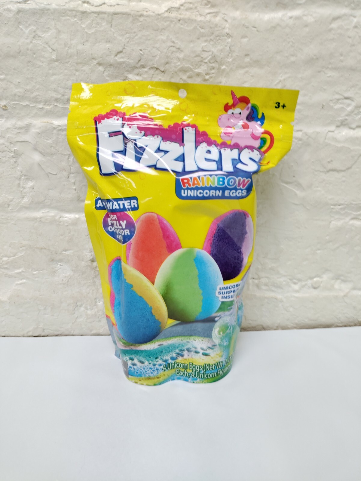 Fizzlers Rainbow Unicorn Eggs Foam Bomb Toy 4pk Unicorn Surprise Inside!