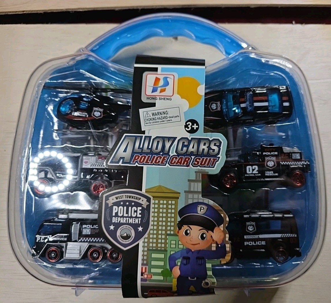 Alloy Car Set Police Vehicle Set With Case