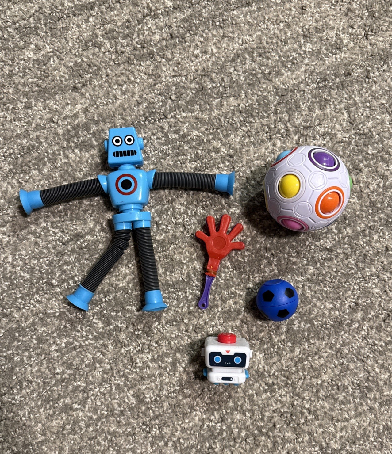 Lot Of 5 Fidget Sensory Toys: Stress Relief ADHD Autism: Stretch Spin Noise EUC