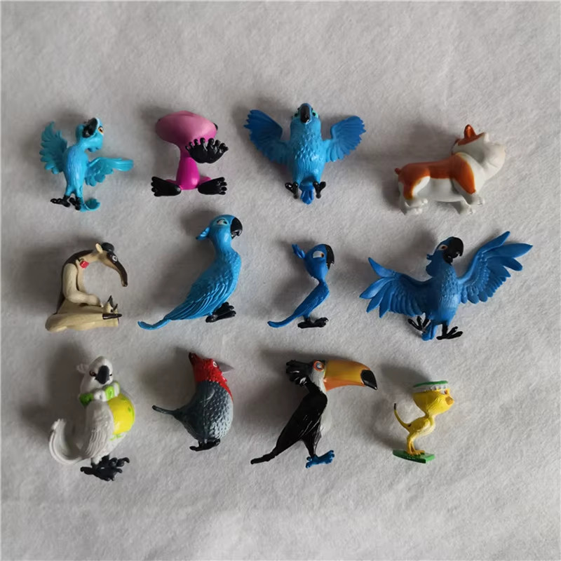 12Pcs Mini Rio Adventure Parrot PVC Action Figures Toy for Kids