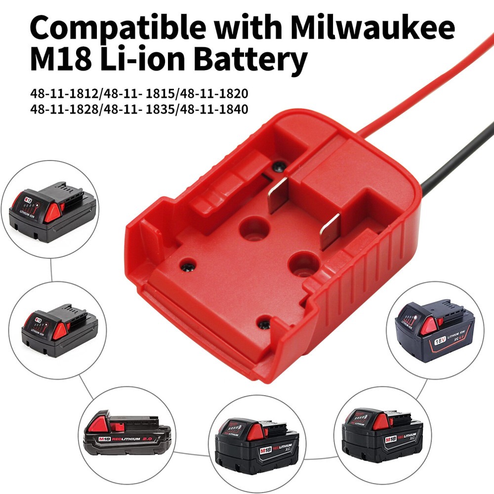 DIY Power Wheels Adapter Compatible With Milwaukee M18 18V Battery Dock Robotics