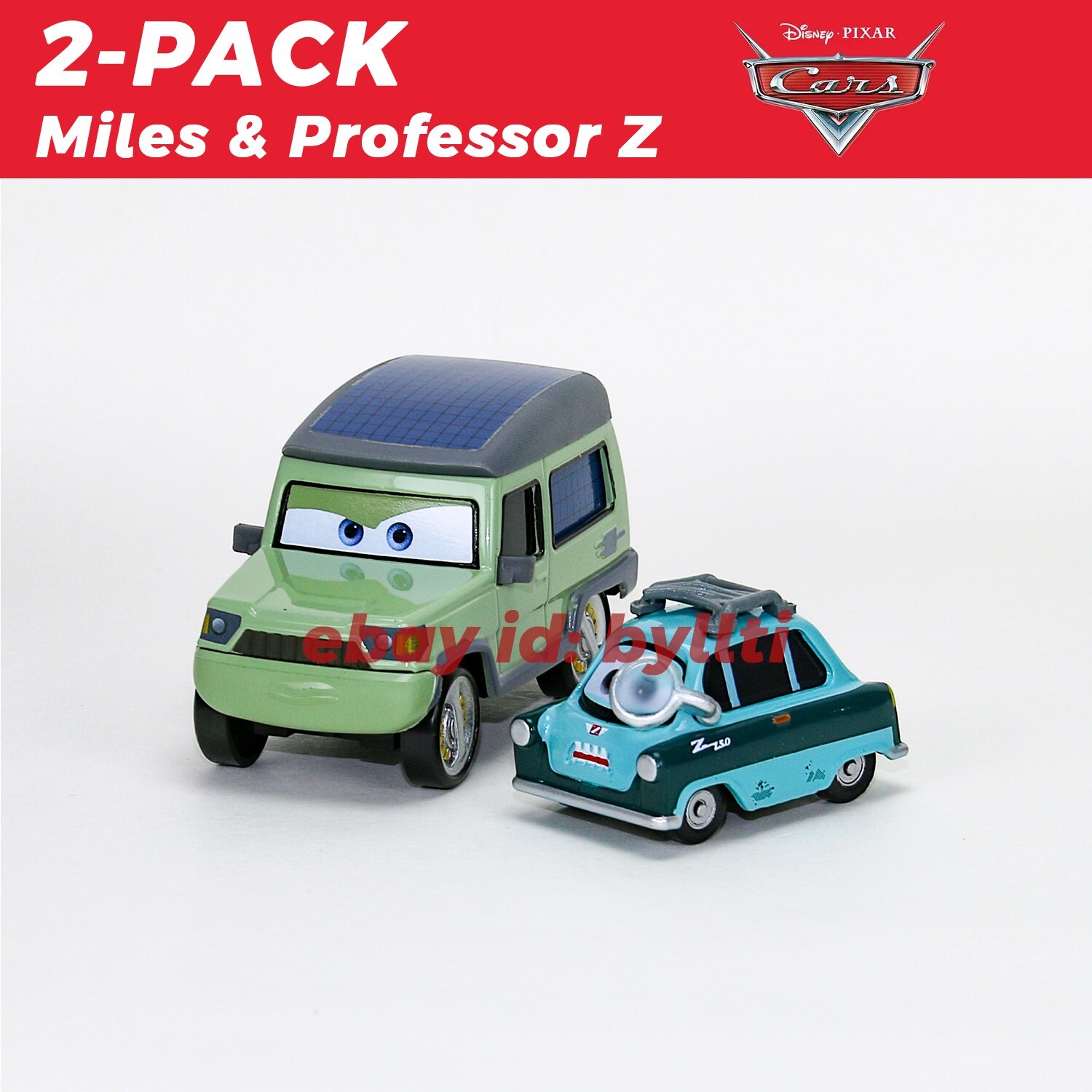2-Pack Mattel Disney Pixar Cars Miles Axlerod Professon Z 1:55 Diecast New Loose