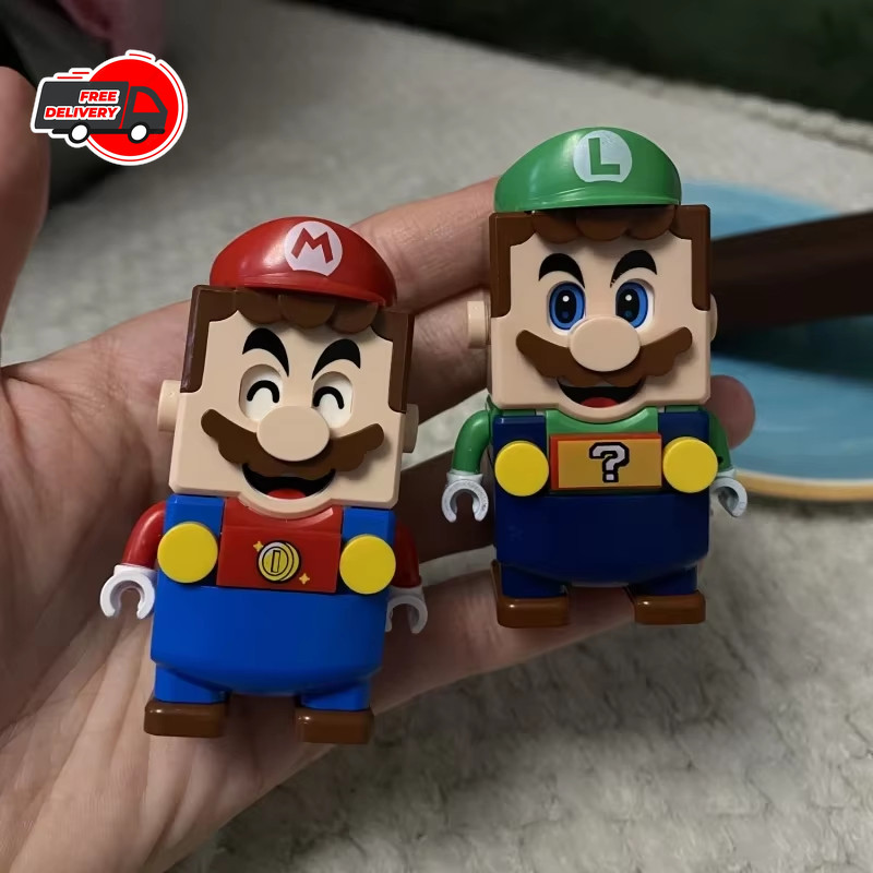 Super Mario Bros Luigi Building Blocks Action Figures Toy Set Kids Gift Box