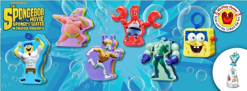 2015 SPONGEBOB SPONGE OUT OF WATER MCDONALD’S HAPPY MEAL STRAW TOPPERS U – PICK