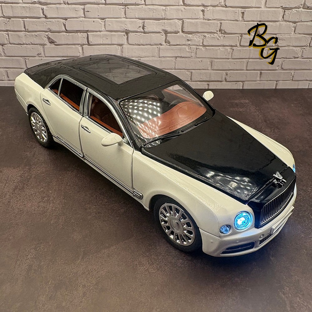2010/2020 Bentley Mulsanne Sedan – 1:24 Diecast Model – Black/White