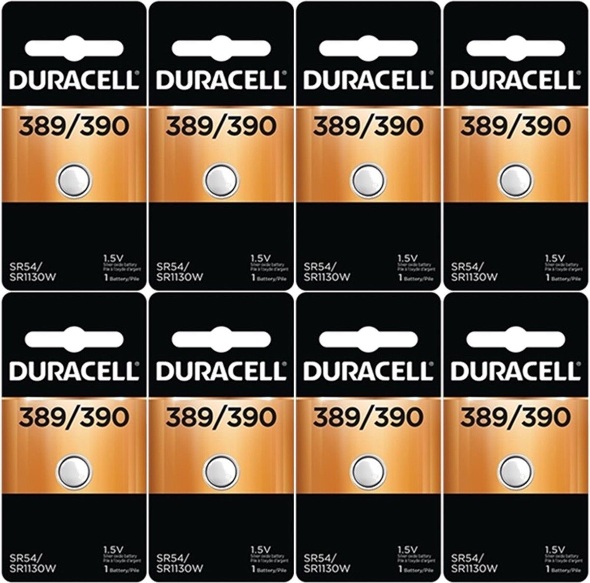390 / 389 Duracell Watch Batteries 8 Pk