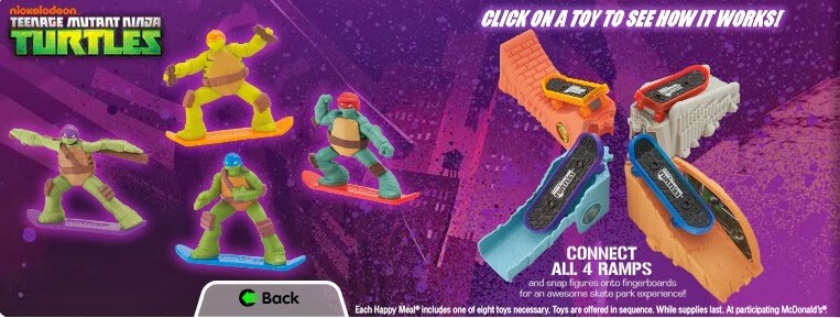 2013 NICKELODEON TMNT TEENAGE MUTANT NINJA TURTLES MCDONALDS TOYS – U – PICK