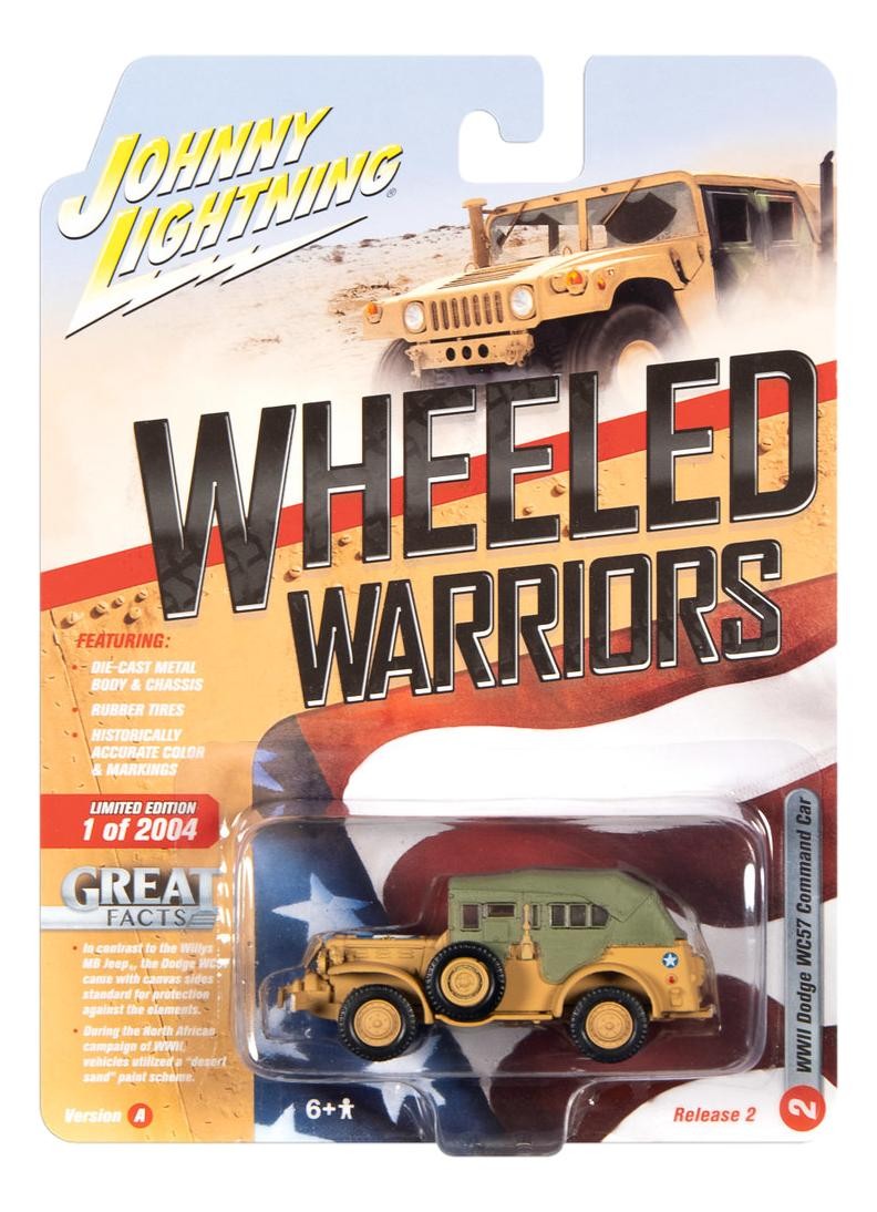 Johnny Lightning Wheeled Warriors Ver A WWII Dodge WC57 Command Car