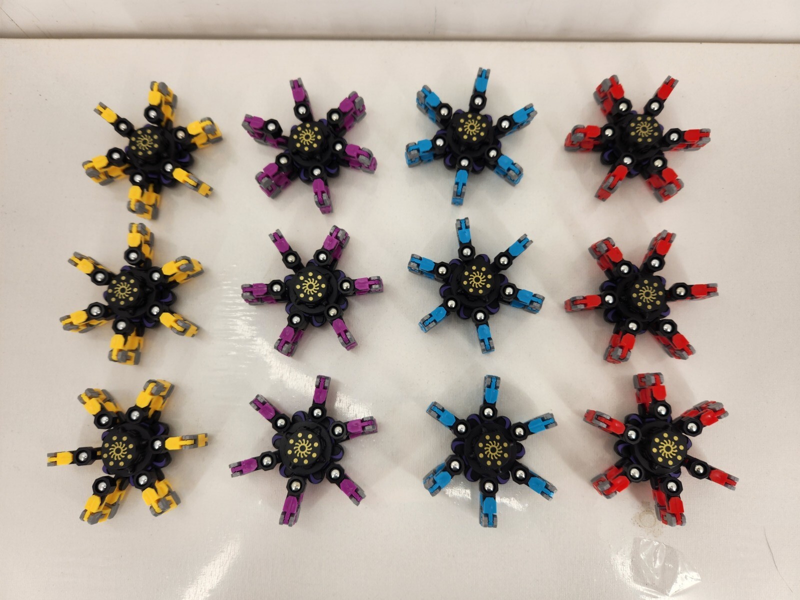 Lot Of 12 Transformable Fidget Spinners for Kids and Stress Relief Sensory Toys