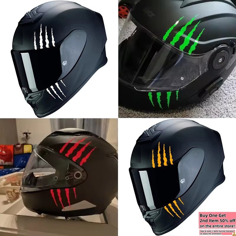 Reflective Monster Claw Motorcycle Helmet Sticker Waterproof Auto Vinyl Decal