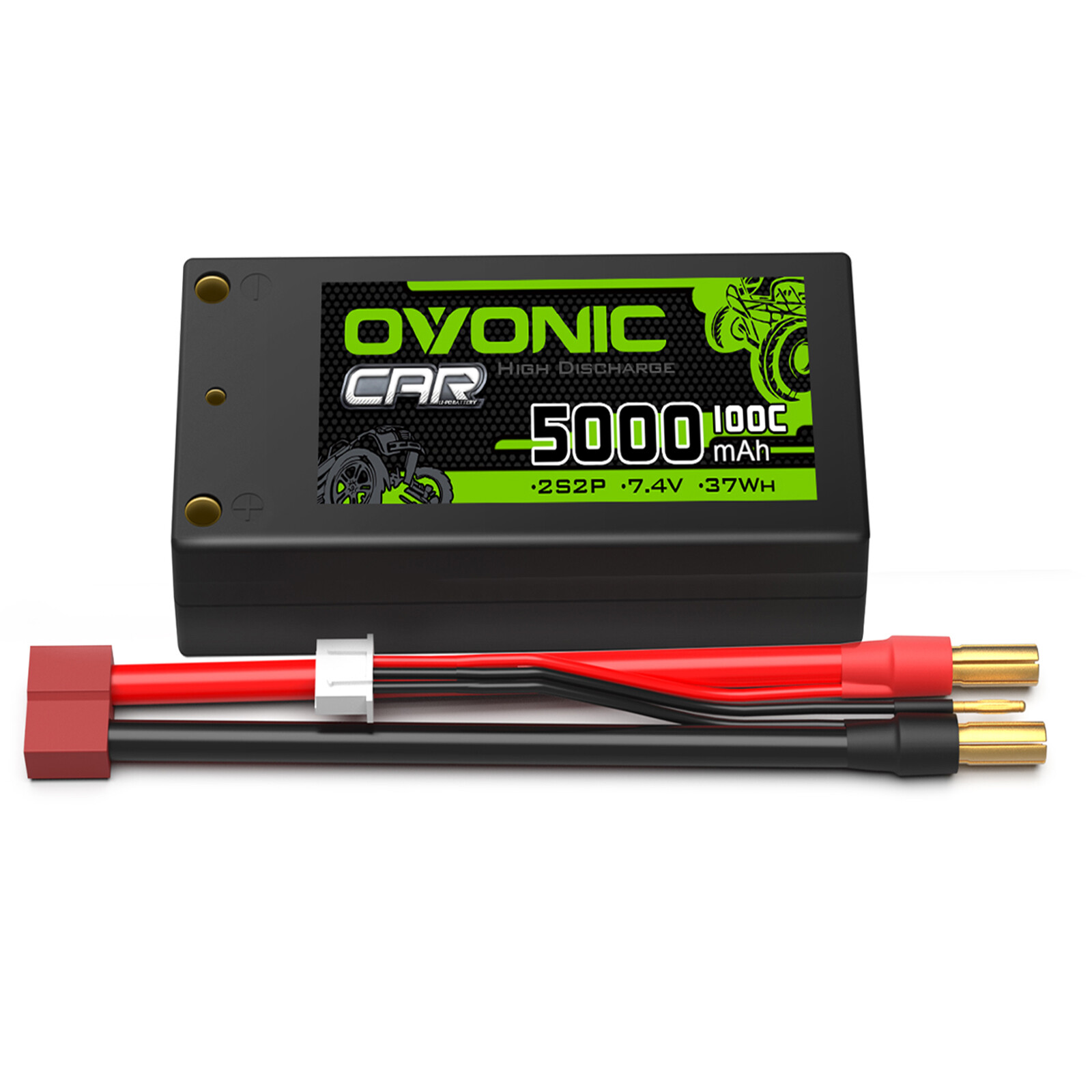 Ovonic 5000mAh 2S 7.4V Shorty LiPo battery 100C for 1/10 RC Car Race Buggy F110