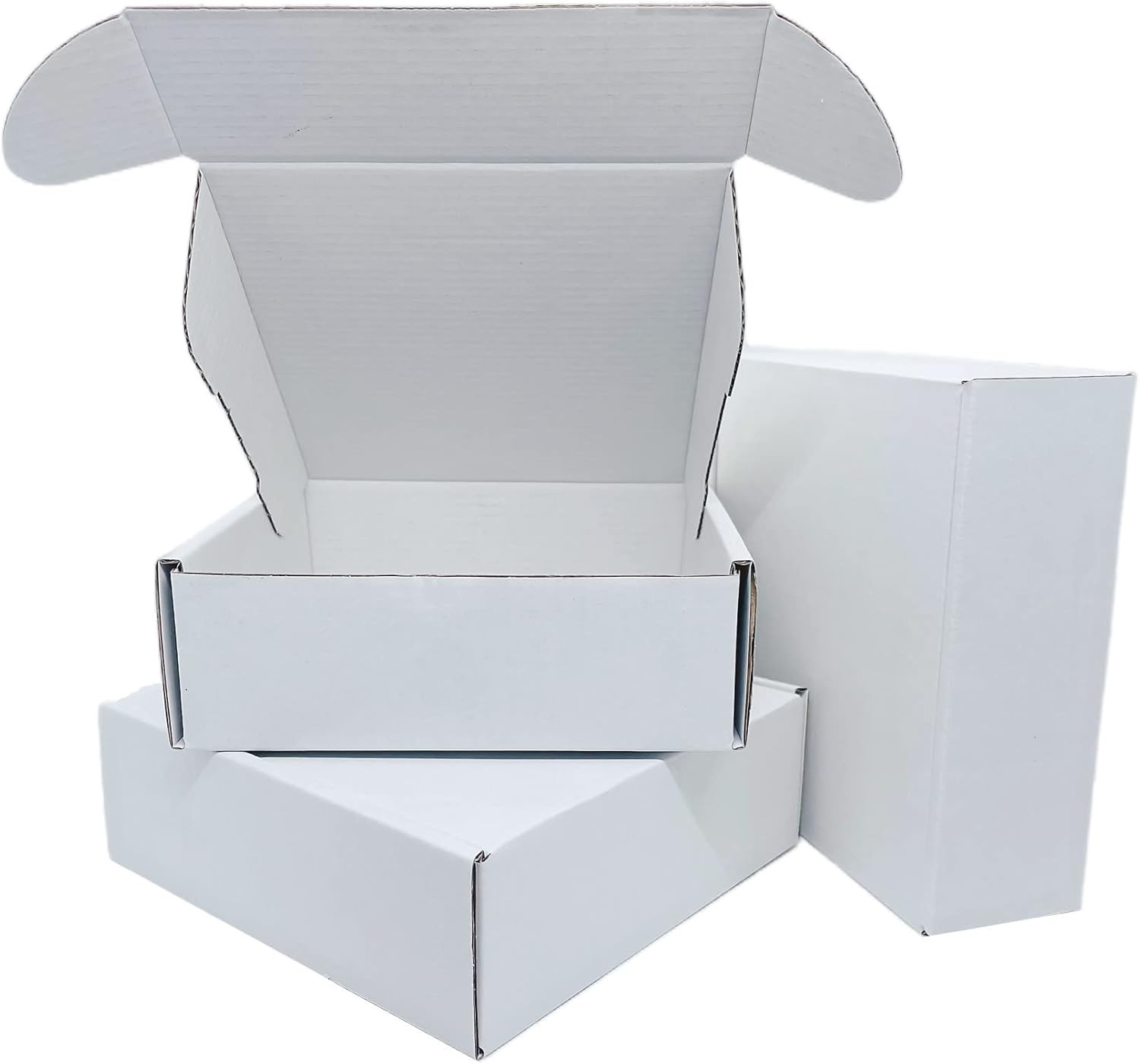6x6x2 Inch White Corrugated Shipping Boxes, 50 Pack Recyclable Mailers