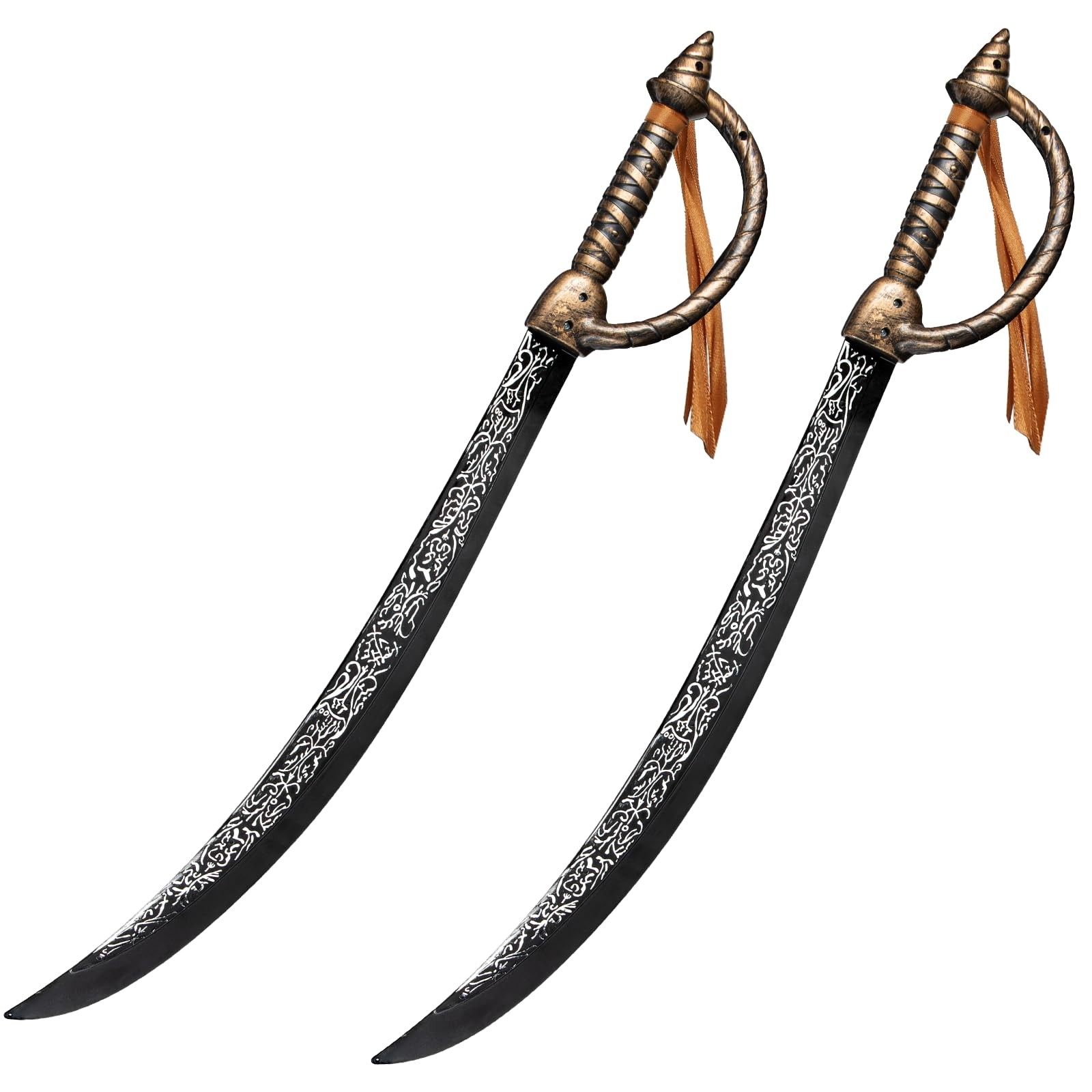 2pcs Pirate Sword Toys,26.7″ Pirate Costume Set,Plastic Toy Sword for Party D…