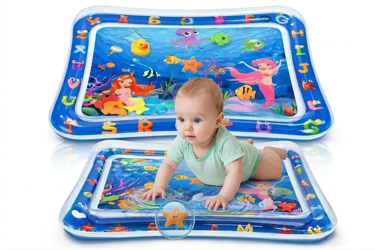 Baby Water Play Mat Inflatable Tummy Time Infant Sensory Toy Leak Proof BPA Free