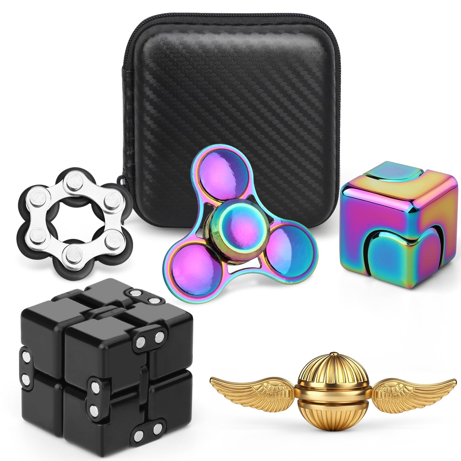 5PCS Fidget Toys Set for Adults, Sensory Pack with Fidget Chain, Infinity Cub…