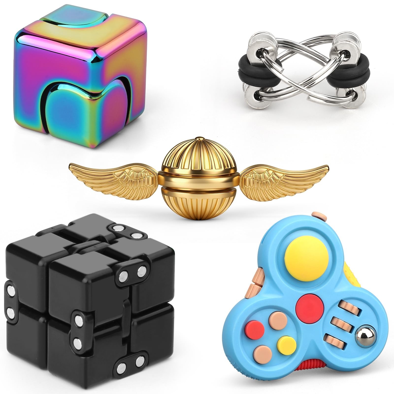 Fidget Toys Set for Kids Adults, Sensory Pack with Fidget Chain, Infinity Cub…