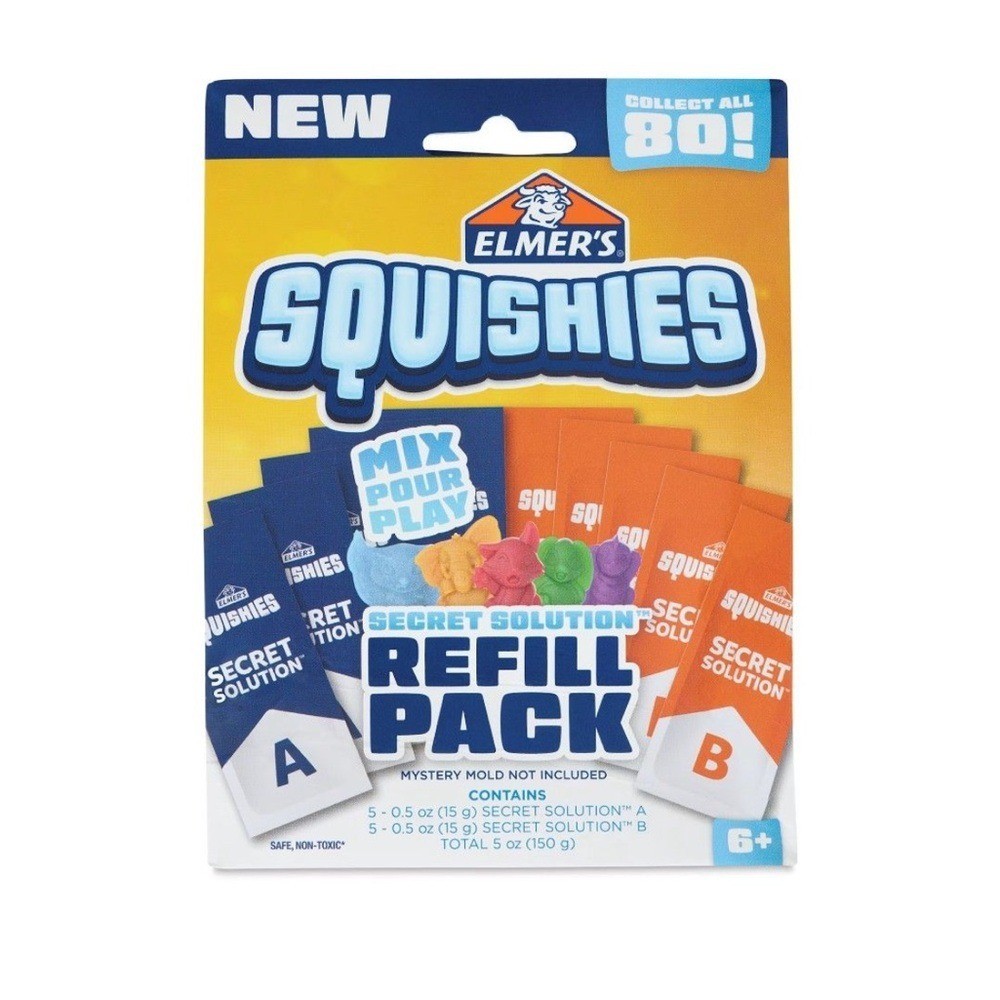 Elmer’s Squishies Secret Solution Refill Pack DIY NEW