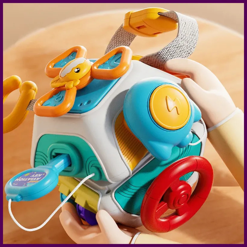 Montessori Sensory Toys Baby Busy Cube Activity Travel Toy Educational Learning