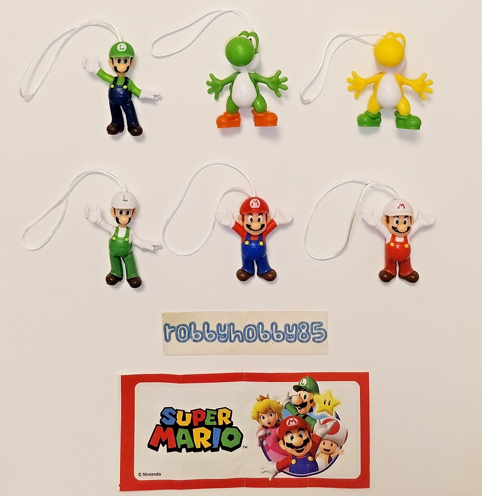SUPER MARIO NINTENDO COMPLETE SET 6 FIGURES WITH PAPERS KINDER JOY EGG TOYS 2025