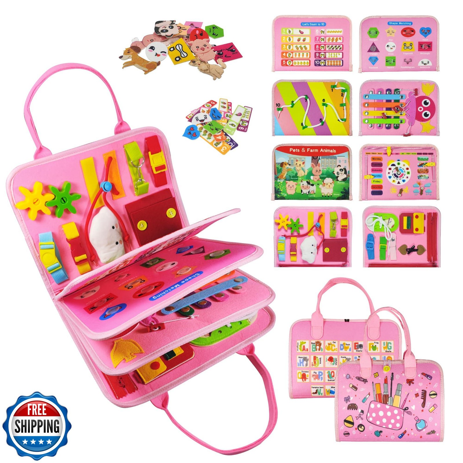 TenFans ​​Montessori Busy Board for Toddlers 3-5 Years – Sensory