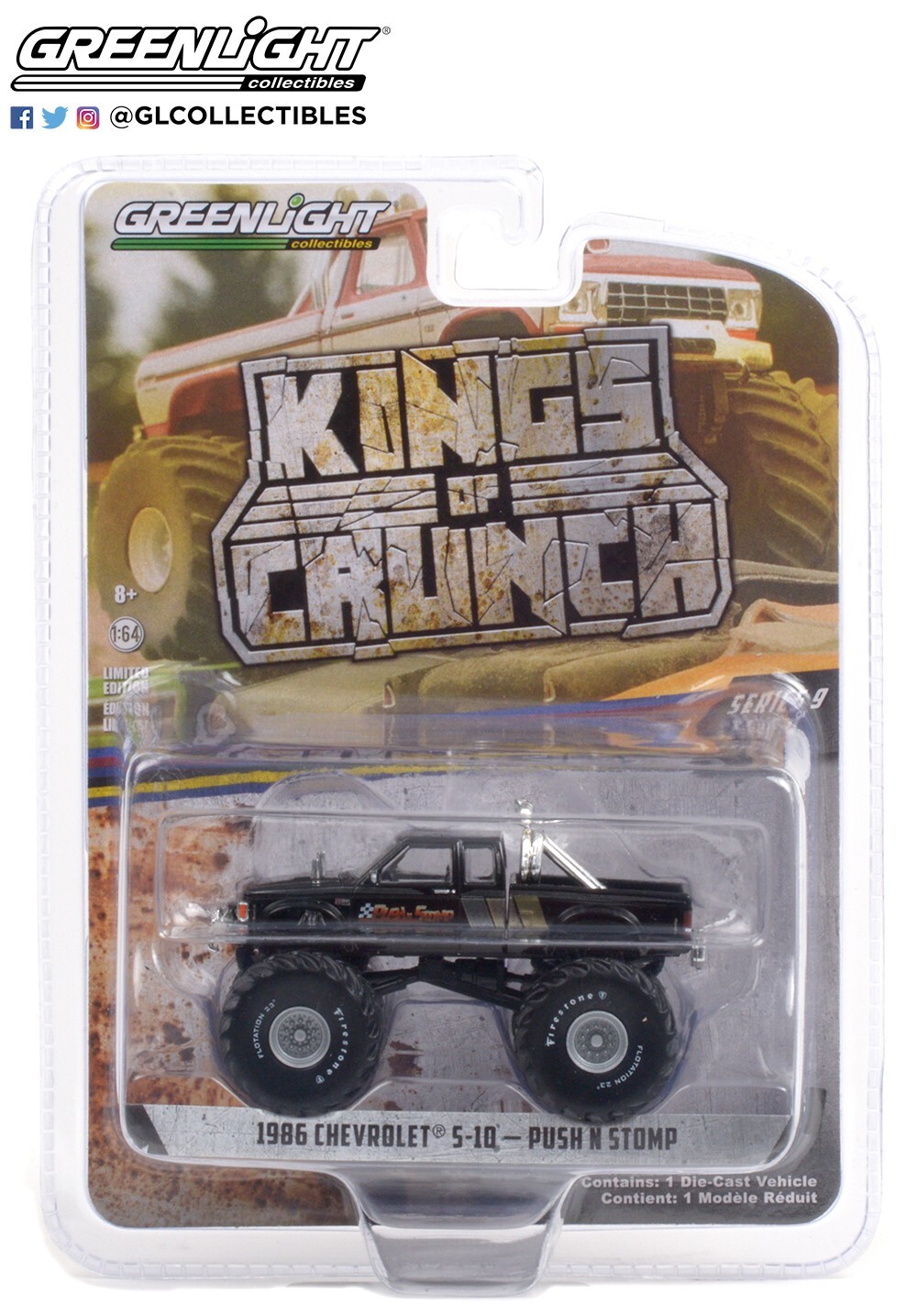 2021 GREENLIGHT Kings Of Crunch Series 9 1986 Chevrolet S-10- Push N Stomp NOC