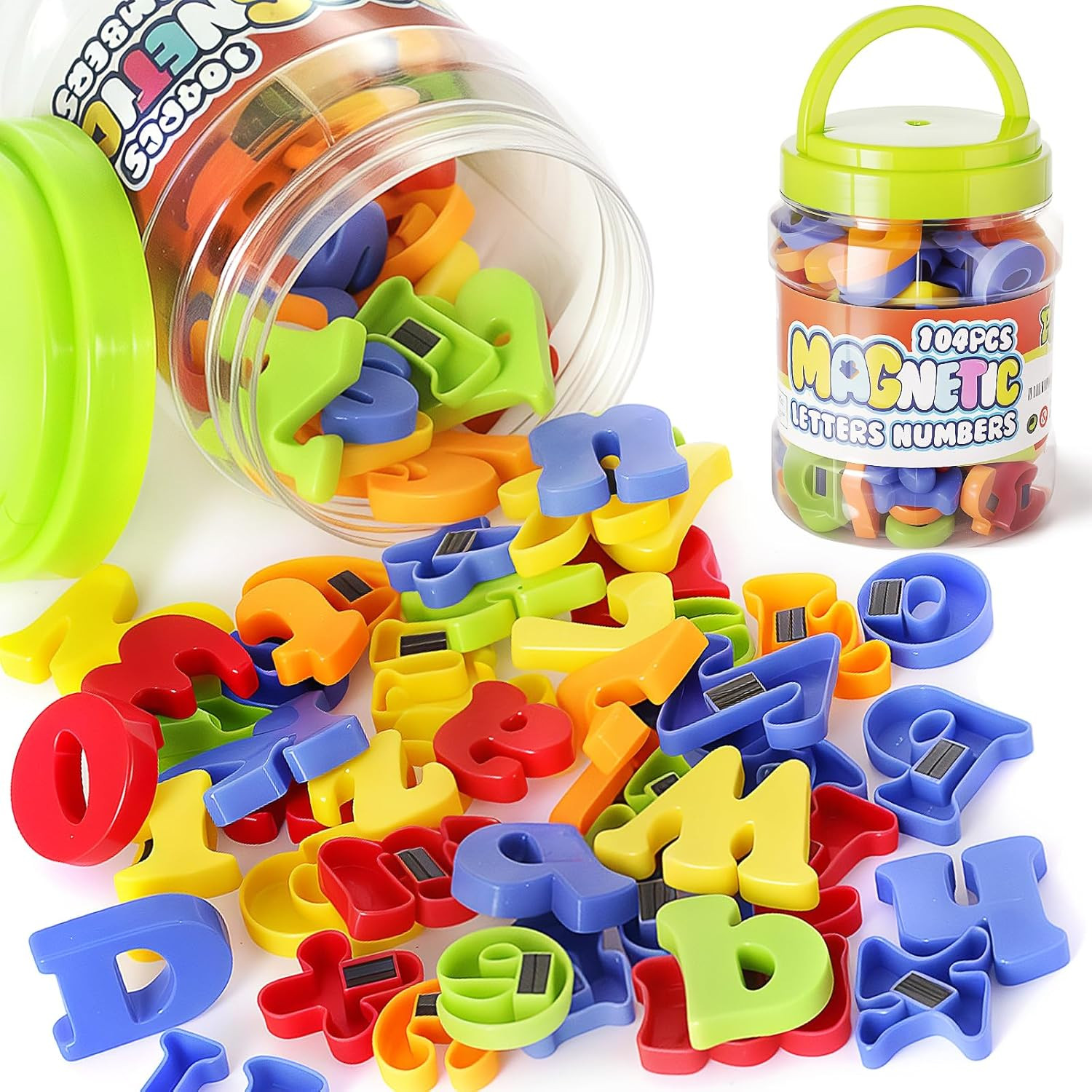 104 PCS Alphabet Magnetic Letters And Numbers For Toddlers ABC 123 Fridge Set