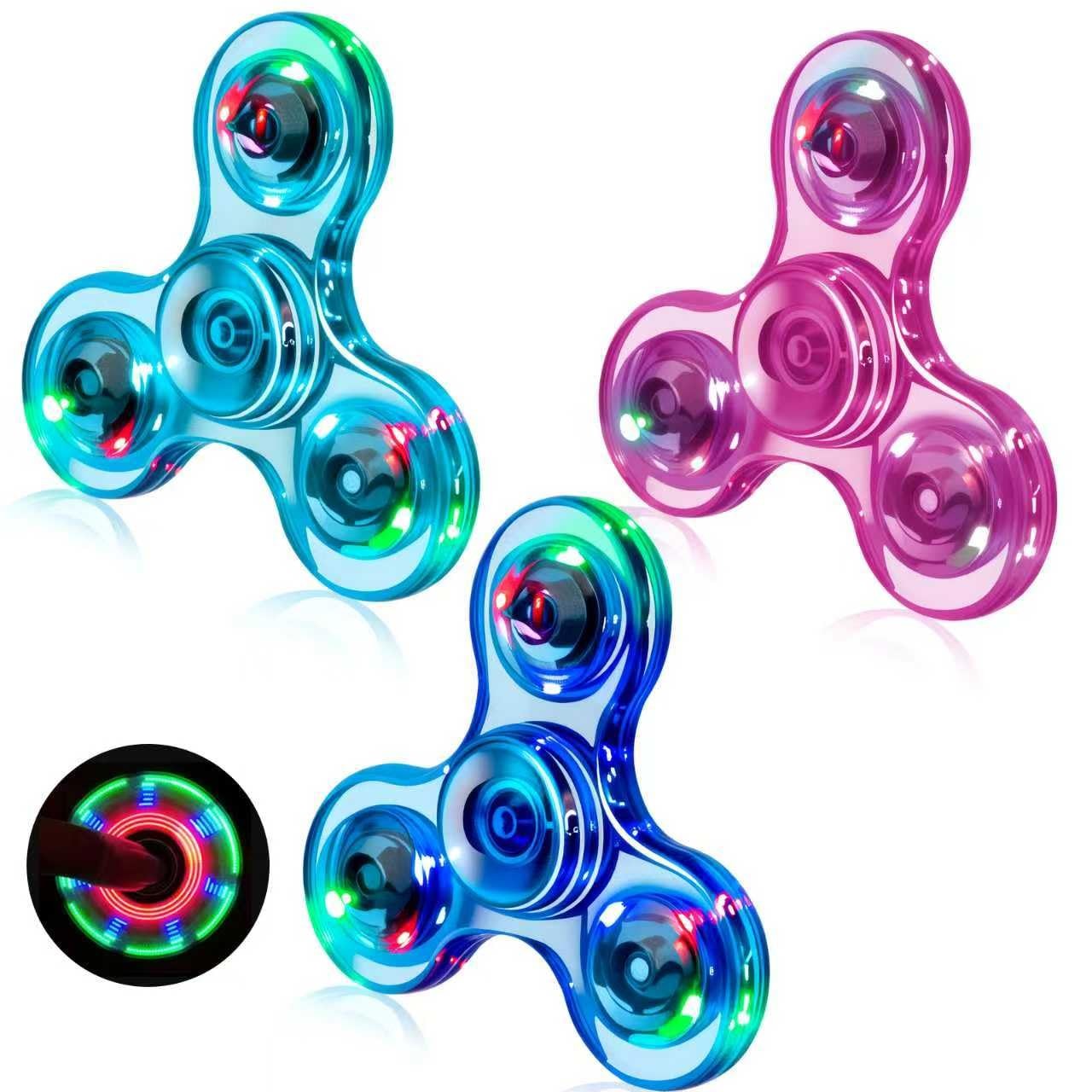 Fidget Toys 3 Pack, Light Up Fidget Spinner for Kids & Adults Stress Relief Sens