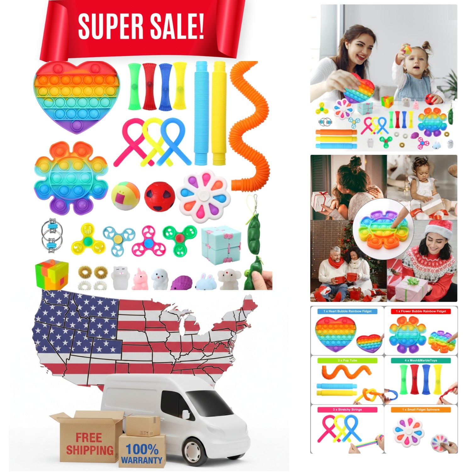 Fidget Simple Fidget Pack, 35pcs Fidget Toys Set with Popping Fidget Sensory …