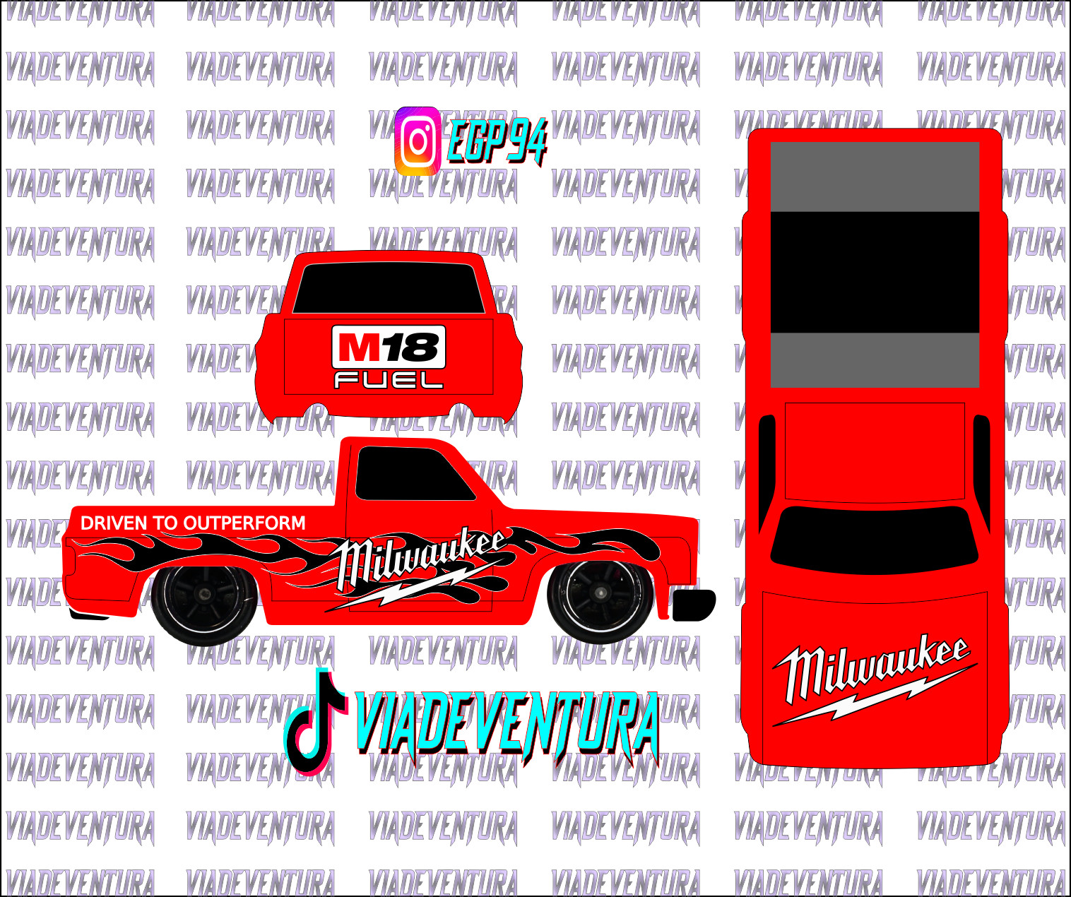 Milwaukee 1/64 83 Silverado WHITE TONER Universal Waterslide Decal for Hot