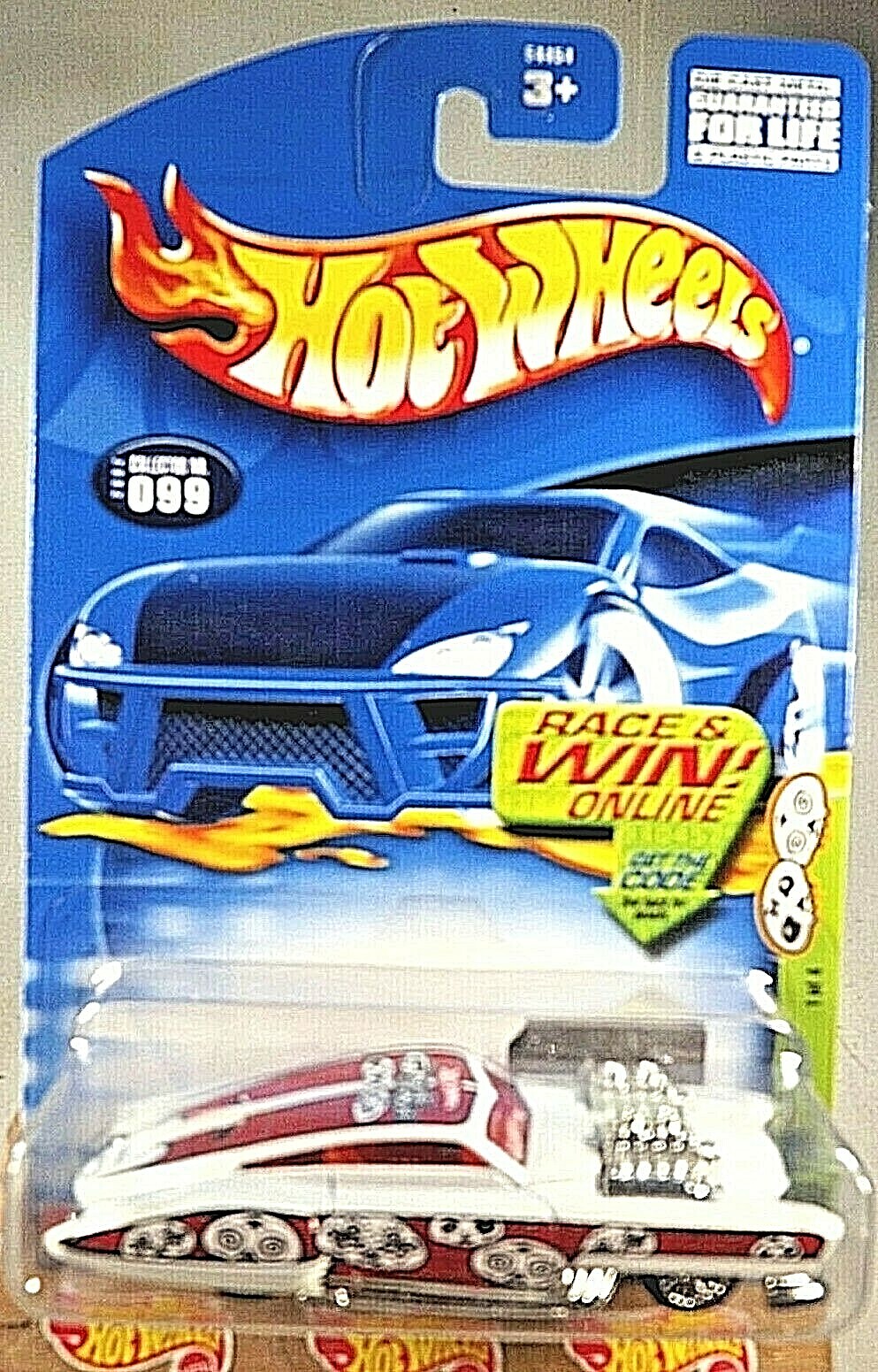 2002 Hot Wheels #99 Grave Rave Series 1/4 EVIL TWIN White w/Chrome Lace Spokes