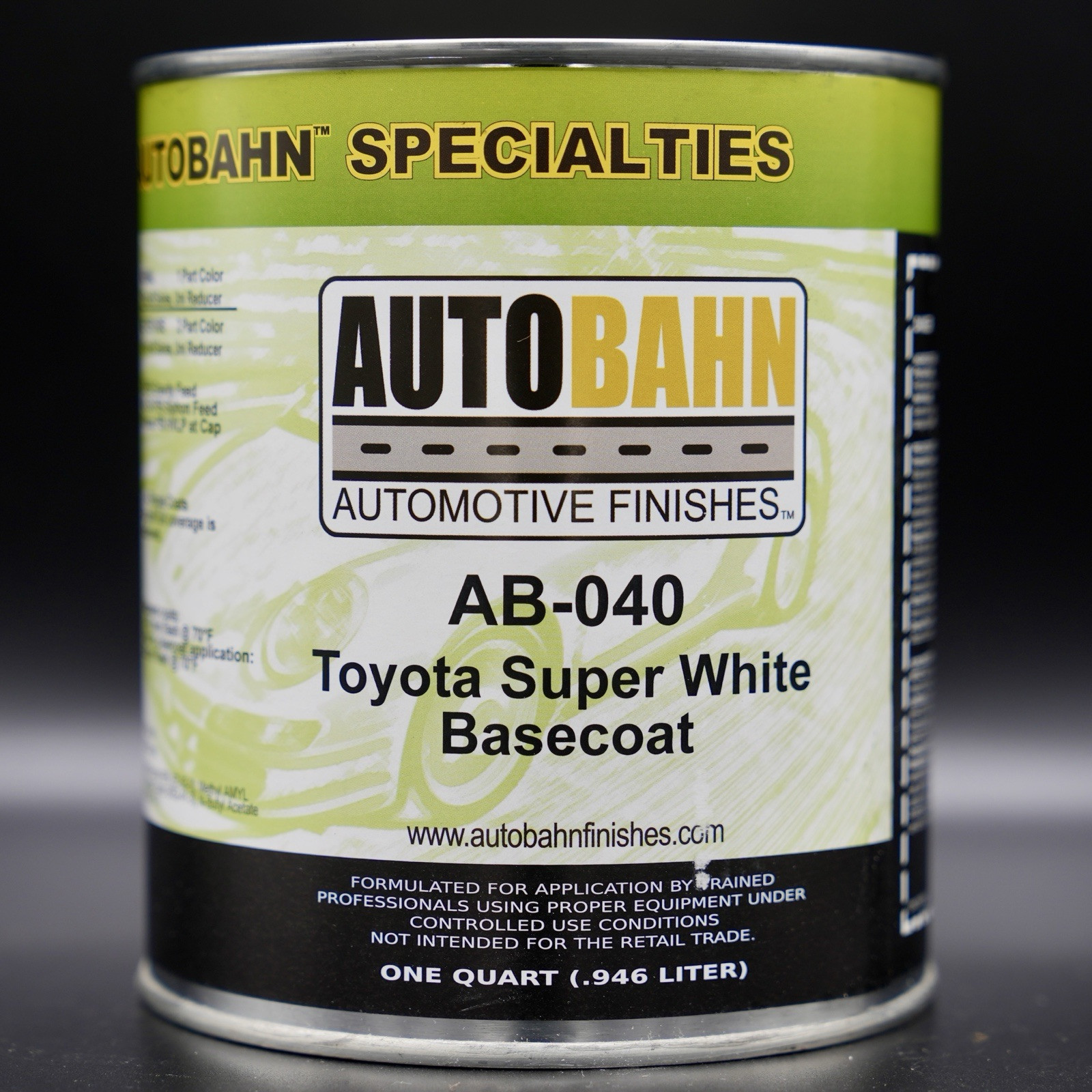 TOYOTA 040 SUPER WHITE QUART SIZE AUTOMOTIVE BASECOAT! FREE SHIPPING!