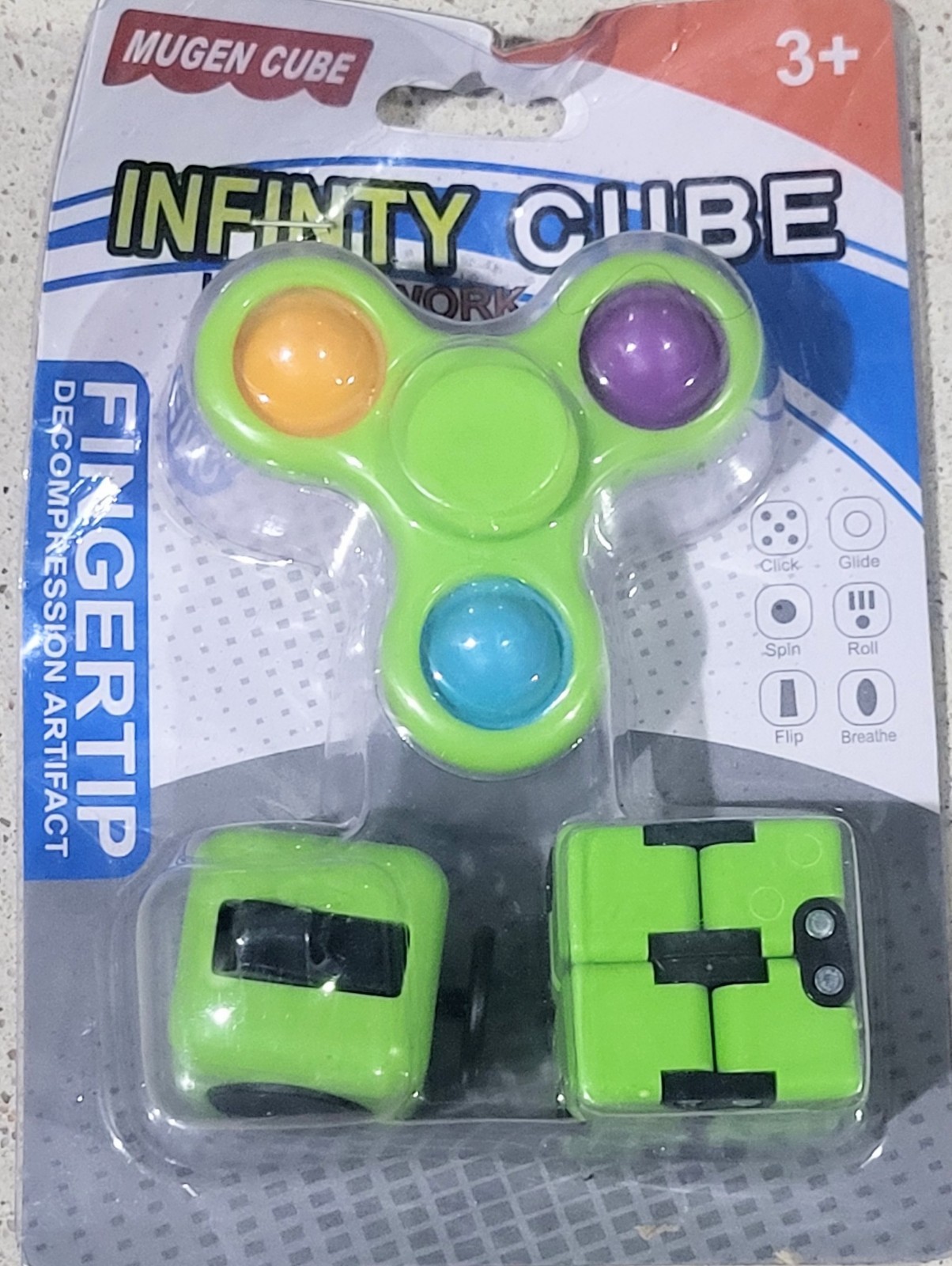 3 Pcs Sensory Fidget Toys Set,Infinity Cubes-Fidget Spinners For Anxiety ✍️