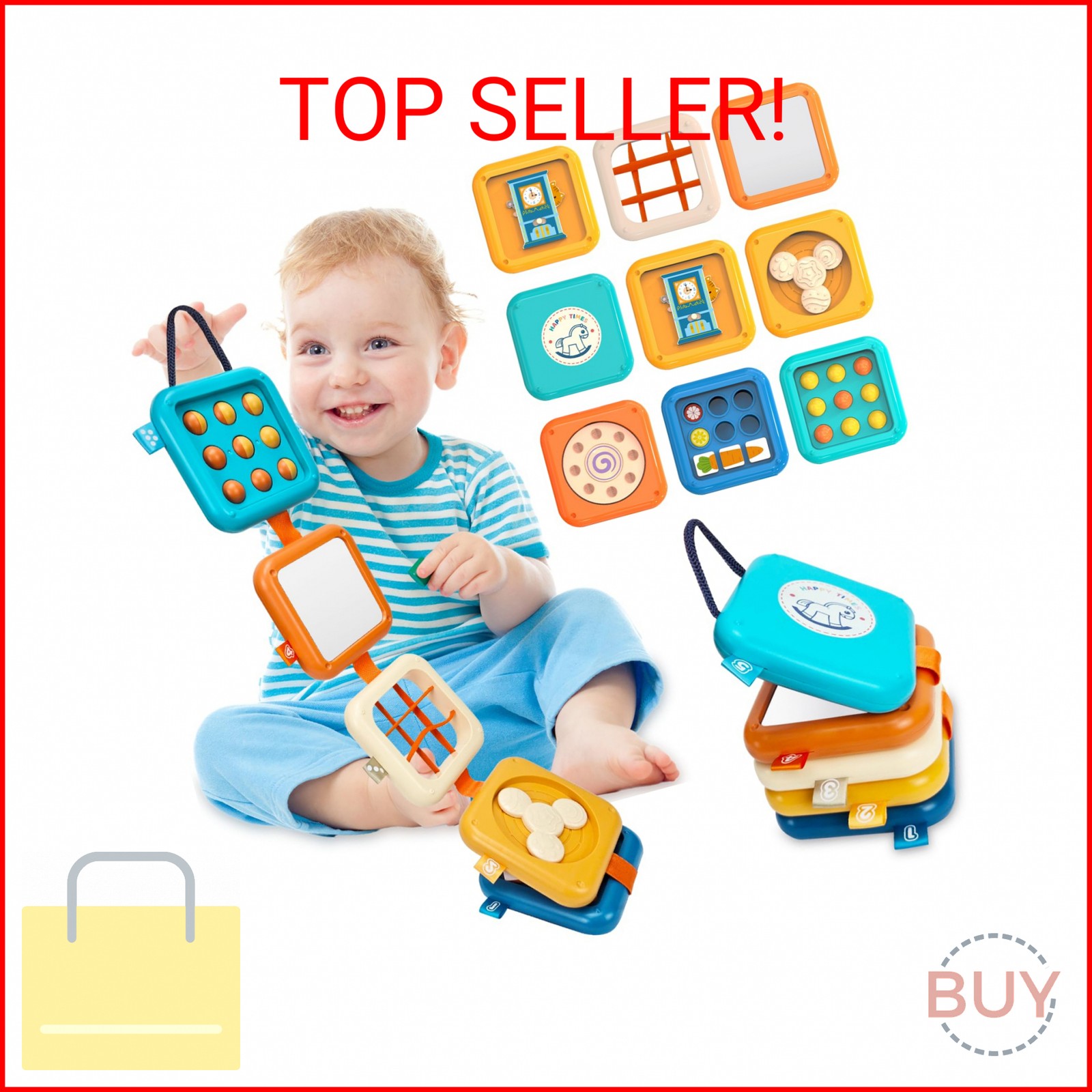 weirtoya Busy Board for 1 Year Old, Toddler Travel Toys for Toddler 1-3 Montesso