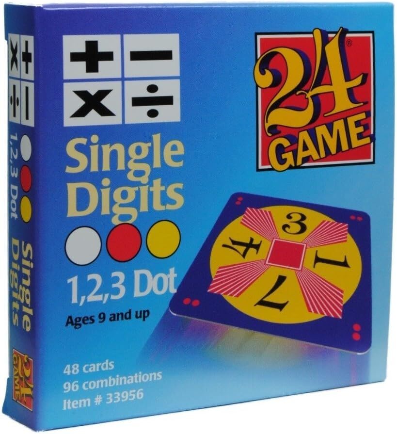 NEW 24 GAME 48 Card Deck, Single Digit Cards Math Game 9+
