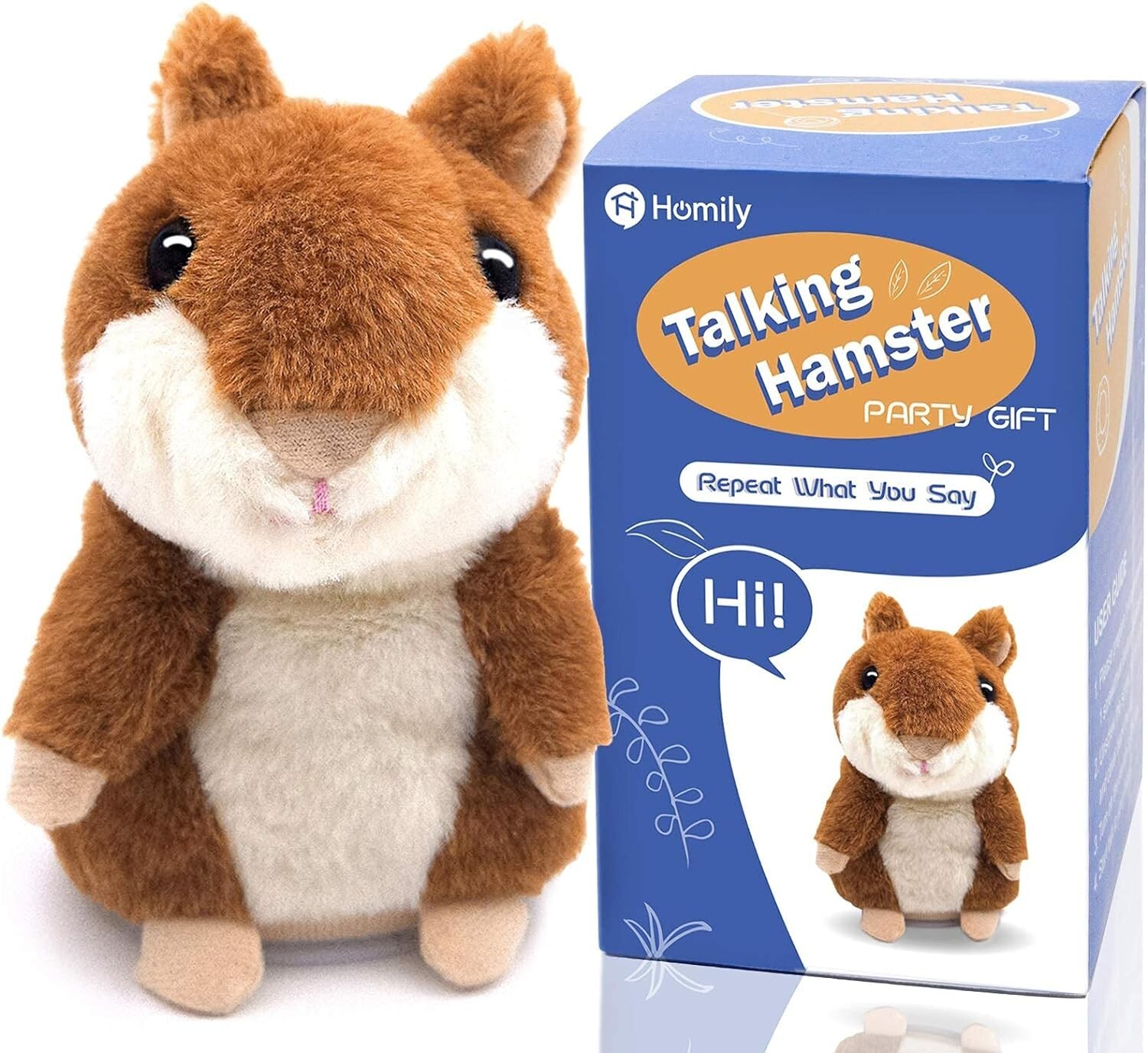 Homily Talking Hamster Repeats What You Say Plush Animal Toy Electronic Hamster