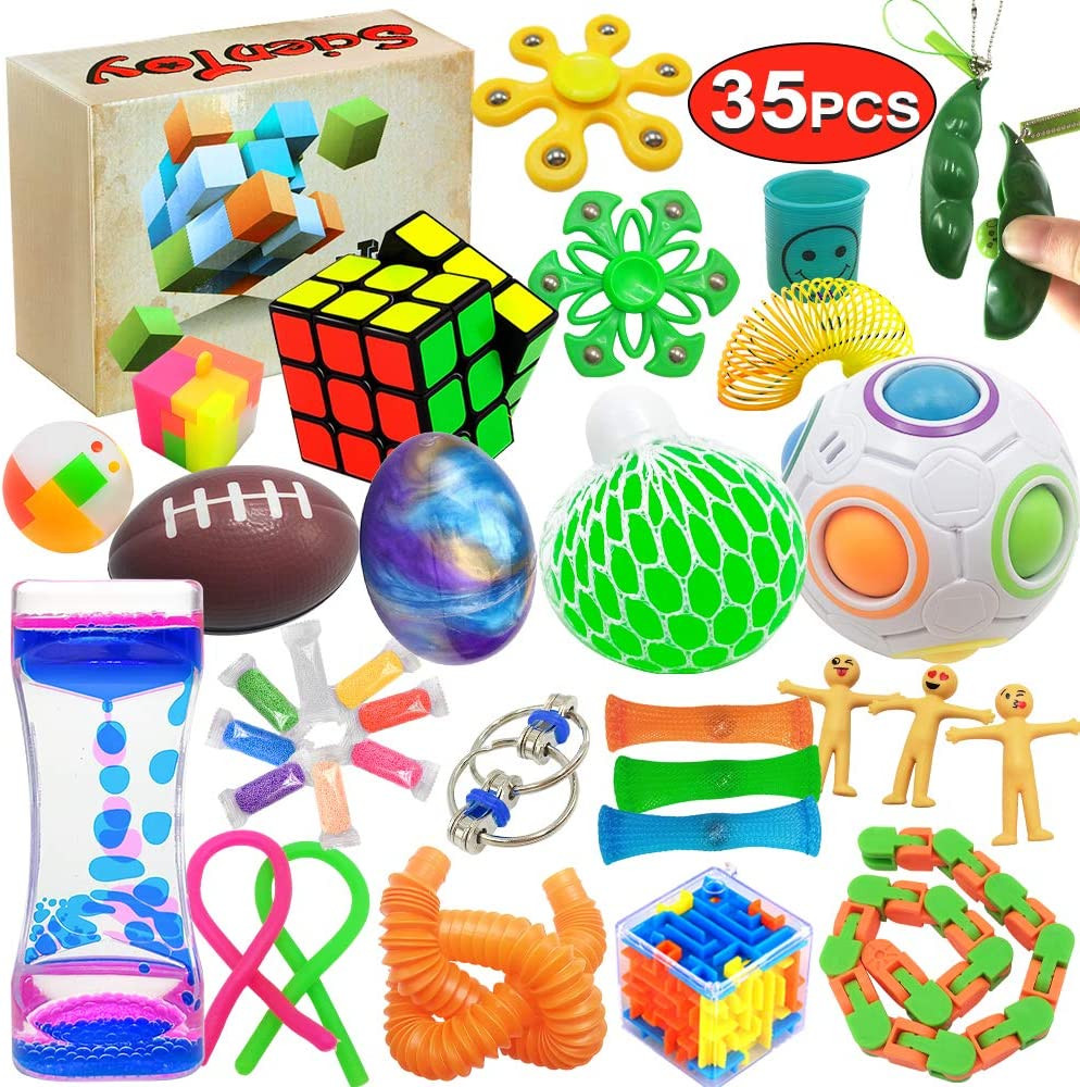 35-Piece Fidget Toy Set for Stress Relief and Sensory Support in Adults and Kids
