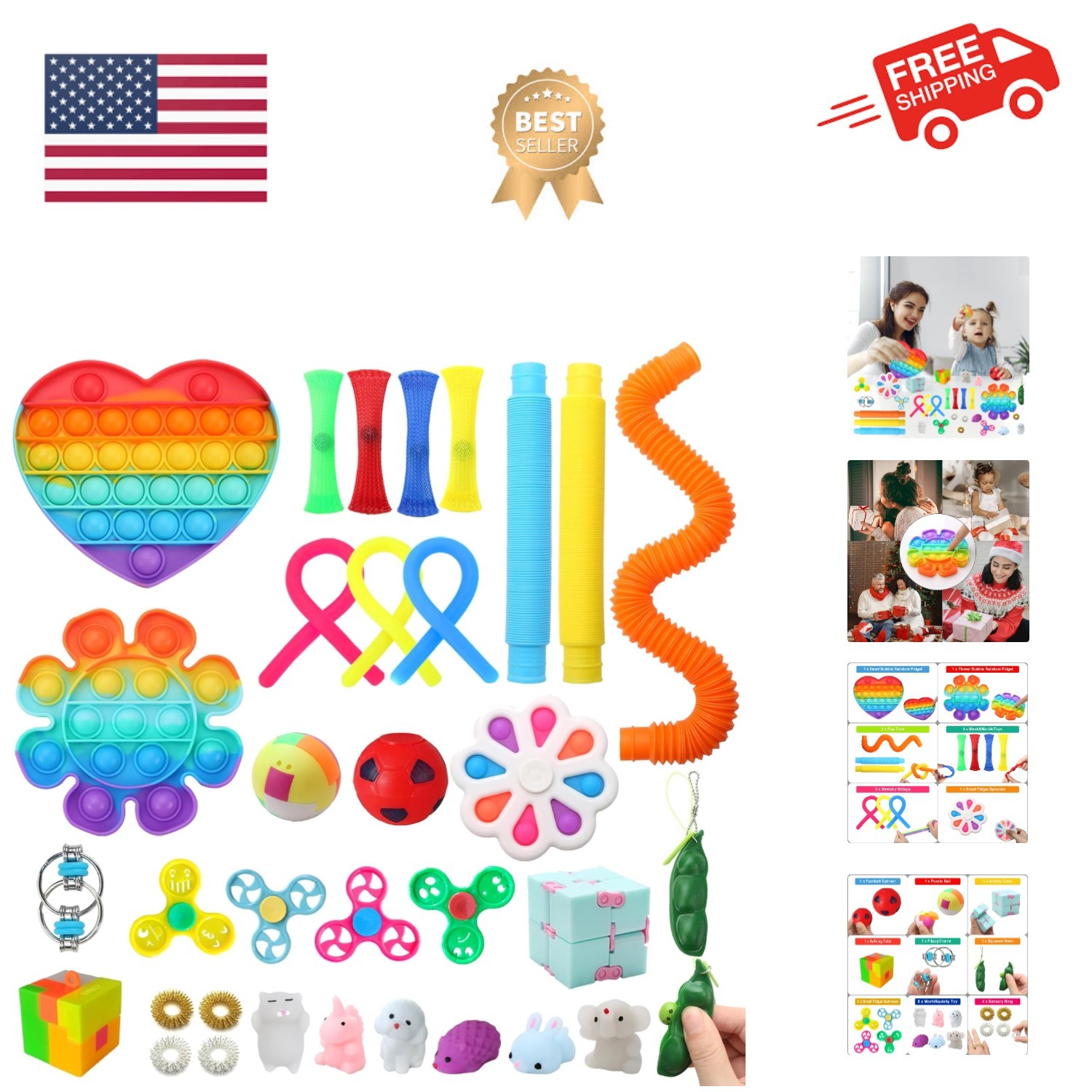 Fidget Simple Fidget Pack, 35pcs Fidget Toys Set with Popping Fidget Sensory …