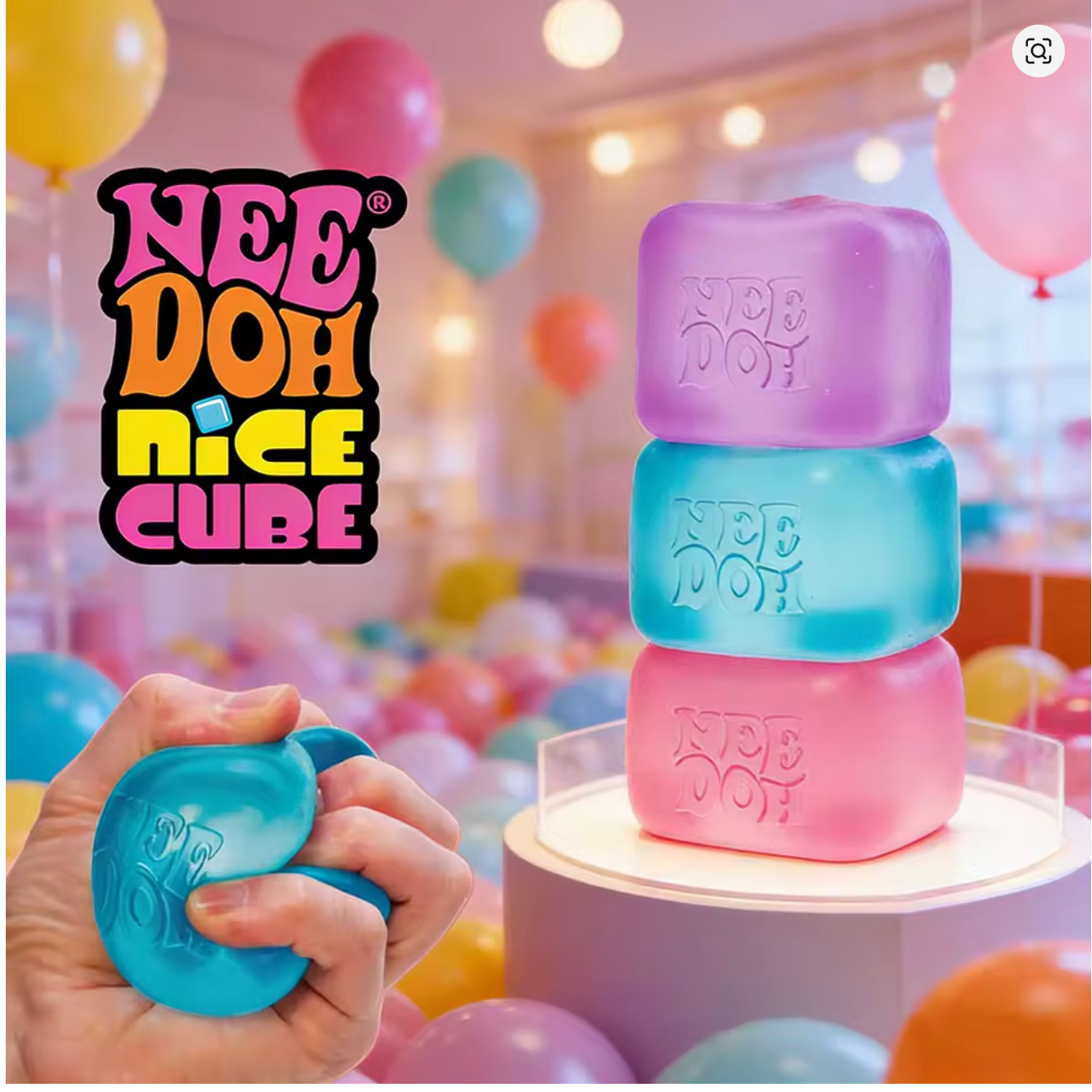 Schylling NeeDoh Nice Cube Sensory Fidget Toy – Stress Relief, Anxiety Calming,