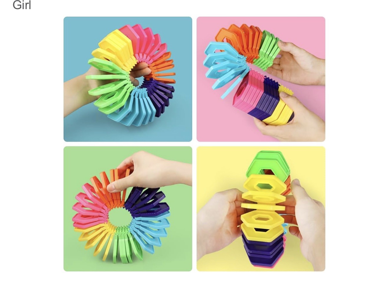 Fidget Rainbow Colors Loop Tactile Sensory Toy for Ages 3+ Years – EUC