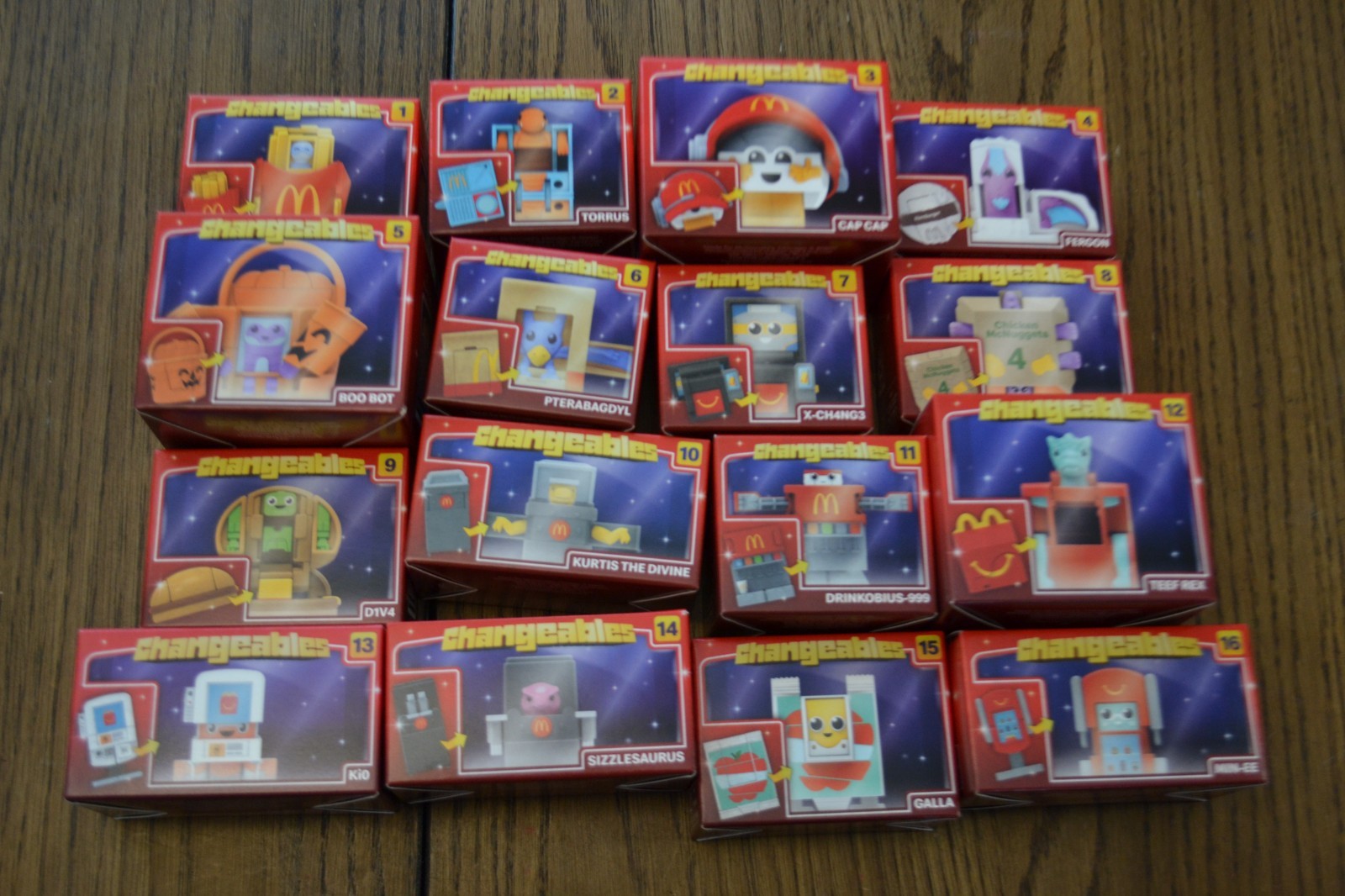 McDonalds Changeables complete set of 16 sealed + stickers! Quick free shipping