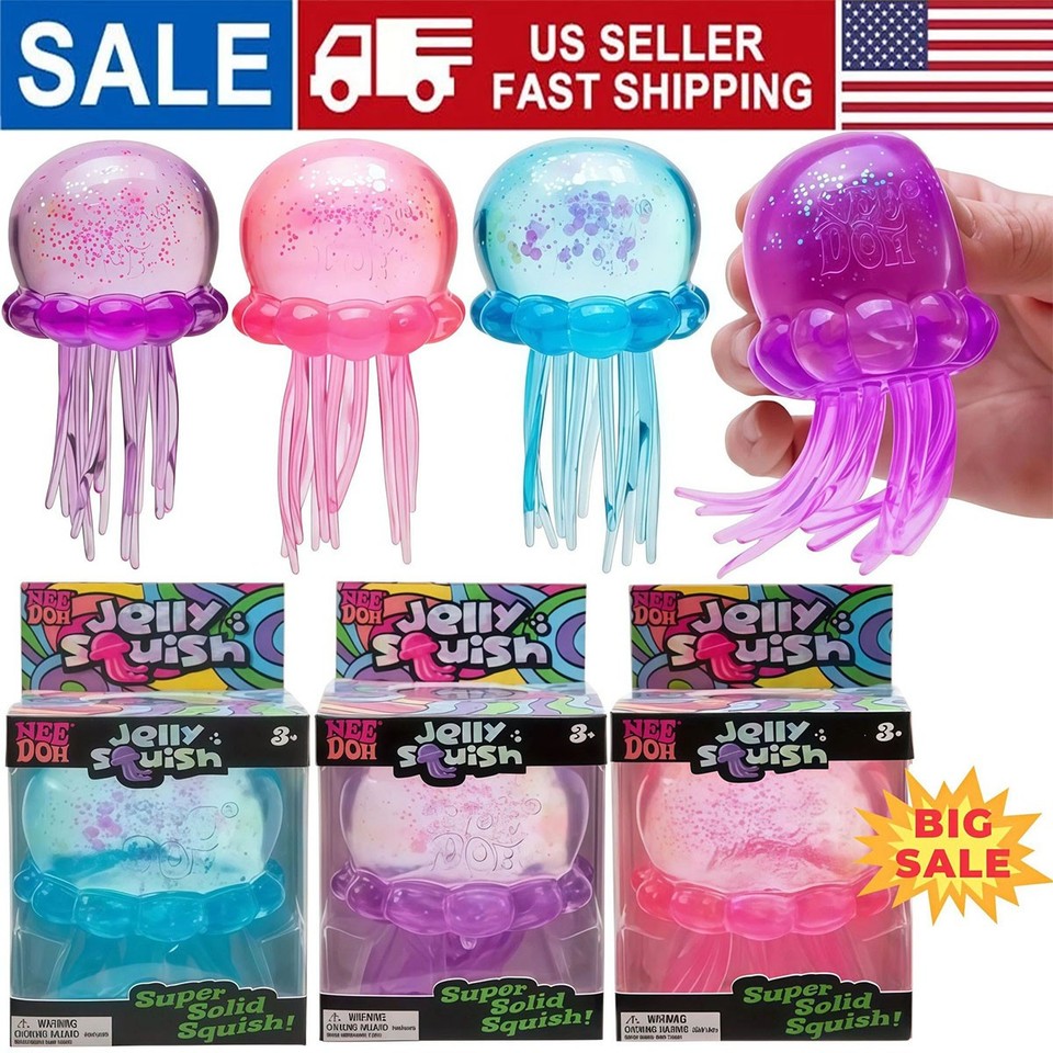 NeeDoh Jellyfish Jelly Squish Stress Toy Fidget Squishy Tentacles Sensory Toy US
